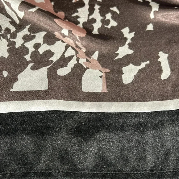 RW & CO dress, halter ,sateen,shiny ,empire waist ,size  10 .Black floral artsy. - Picture 12 of 17